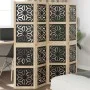 Biombo separador 4 paneles madera maciza Paulownia marrón negro de , Divisores de ambientes - Ref: Foro24-358801, Precio: 107...