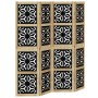 Biombo separador 4 paneles madera maciza Paulownia marrón negro de , Divisores de ambientes - Ref: Foro24-358801, Precio: 109...