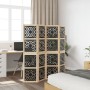 Biombo separador 4 paneles madera maciza Paulownia marrón negro de , Divisores de ambientes - Ref: Foro24-358801, Precio: 109...