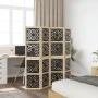 Biombo separador 4 paneles madera maciza Paulownia marrón negro de , Divisores de ambientes - Ref: Foro24-358801, Precio: 107...
