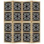 Biombo separador 4 paneles madera maciza Paulownia marrón negro de , Divisores de ambientes - Ref: Foro24-358801, Precio: 109...