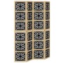 Biombo separador 4 paneles madera maciza Paulownia marrón negro de , Divisores de ambientes - Ref: Foro24-358803, Precio: 150...