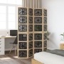 Biombo separador 4 paneles madera maciza Paulownia marrón negro de , Divisores de ambientes - Ref: Foro24-358803, Precio: 150...