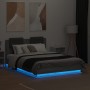 Estructura cama con cabecero luces LED gris Sonoma 120x190 cm de , Camas y somieres - Ref: Foro24-3210057, Precio: 183,74 €, ...