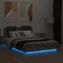 Estructura cama con cabecero luces LED gris Sonoma 120x190 cm de , Camas y somieres - Ref: Foro24-3210057, Precio: 181,56 €, ...
