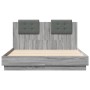 Estructura cama con cabecero luces LED gris Sonoma 120x190 cm de , Camas y somieres - Ref: Foro24-3210057, Precio: 183,74 €, ...