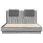 Estructura cama con cabecero luces LED gris Sonoma 120x190 cm de , Camas y somieres - Ref: Foro24-3210057, Precio: 181,56 €, ...