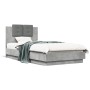 Estructura de cama cabecero luces LED gris hormigón 75x190 cm de , Camas y somieres - Ref: Foro24-3210069, Precio: 156,51 €, ...