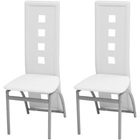 Sillas de comedor 2 unidades cuero sintético blanco en Sillas de comedor | Comprar online en Foru.es