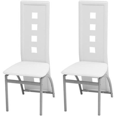Sillas de comedor 2 unidades cuero sintético blanco en Sillas de comedor | Comprar online en Foru.es