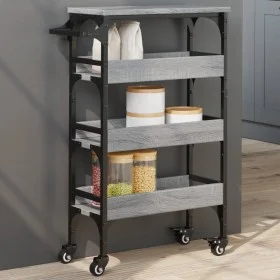 Sonoma gray engineered wood kitchen cart 53x20x76 cm by , Kitchen and dining carts - Ref: Foro24-842354, Price: 55,99 €, Disc...