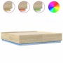 Estructura de cama con luces LED madera roble Sonoma 200x200 cm de , Camas y somieres - Ref: Foro24-3209585, Precio: 189,76 €...