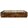 Estructura cama con luces LED madera roble ahumado 200x200 cm de , Camas y somieres - Ref: Foro24-3209587, Precio: 186,69 €, ...