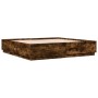 Estructura cama con luces LED madera roble ahumado 200x200 cm de , Camas y somieres - Ref: Foro24-3209587, Precio: 194,43 €, ...