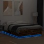 Estructura cama con luces LED madera roble ahumado 150x200 cm de , Camas y somieres - Ref: Foro24-3209608, Precio: 171,61 €, ...