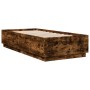 Estructura cama con luces LED madera roble ahumado 100x200 cm de , Camas y somieres - Ref: Foro24-3209629, Precio: 133,64 €, ...