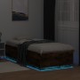 Estructura cama con luces LED madera roble ahumado 100x200 cm de , Camas y somieres - Ref: Foro24-3209629, Precio: 133,64 €, ...