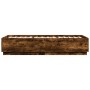 Estructura cama con luces LED madera roble ahumado 100x200 cm de , Camas y somieres - Ref: Foro24-3209629, Precio: 133,64 €, ...