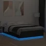 Estructura cama con luces LED madera ingeniería negro 160x200cm de , Camas y somieres - Ref: Foro24-3209598, Precio: 183,19 €...