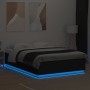 Estructura cama con luces LED madera ingeniería negro 160x200cm de , Camas y somieres - Ref: Foro24-3209598, Precio: 185,52 €...
