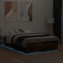 Estructura cama con luces LED madera roble ahumado 140x190 cm de , Camas y somieres - Ref: Foro24-3209643, Precio: 166,83 €, ...