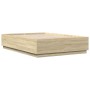 Estructura cama con luces LED madera roble Sonoma 120x200 cm de , Camas y somieres - Ref: Foro24-3209620, Precio: 163,24 €, D...
