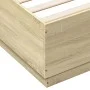 Estructura cama con luces LED madera roble Sonoma 120x200 cm de , Camas y somieres - Ref: Foro24-3209620, Precio: 161,27 €, D...