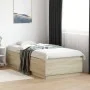 Sonoma oak wood bed frame with LED lights 90x200 cm by , Beds and slatted bases - Ref: Foro24-3209634, Price: 132,92 €, Disco...
