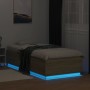 Estructura de cama con luces LED madera roble Sonoma 90x200 cm de , Camas y somieres - Ref: Foro24-3209634, Precio: 134,53 €,...