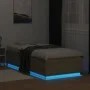Sonoma oak wood bed frame with LED lights 90x200 cm by , Beds and slatted bases - Ref: Foro24-3209634, Price: 132,92 €, Disco...