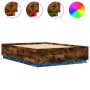 Estructura cama con luces LED madera roble ahumado 120x200 cm de , Camas y somieres - Ref: Foro24-3209622, Precio: 163,24 €, ...