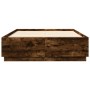 Estructura cama con luces LED madera roble ahumado 120x200 cm de , Camas y somieres - Ref: Foro24-3209622, Precio: 163,24 €, ...