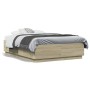 Estructura cama con luces LED madera roble Sonoma 120x190 cm de , Camas y somieres - Ref: Foro24-3209655, Precio: 157,78 €, D...