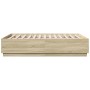 Estructura cama con luces LED madera roble Sonoma 120x190 cm de , Camas y somieres - Ref: Foro24-3209655, Precio: 157,78 €, D...