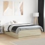 Estructura cama con luces LED madera roble Sonoma 140x190 cm de , Camas y somieres - Ref: Foro24-3209641, Precio: 167,20 €, D...