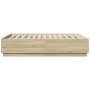 Estructura cama con luces LED madera roble Sonoma 140x190 cm de , Camas y somieres - Ref: Foro24-3209641, Precio: 167,20 €, D...