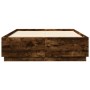 Estructura cama con luces LED madera roble ahumado 160x200 cm de , Camas y somieres - Ref: Foro24-3209601, Precio: 174,22 €, ...