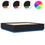 Estructura cama con luces LED madera ingeniería negro 180x200cm de , Camas y somieres - Ref: Foro24-3209591, Precio: 189,75 €...