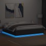 Estructura cama con luces LED madera ingeniería negro 180x200cm de , Camas y somieres - Ref: Foro24-3209591, Precio: 189,75 €...