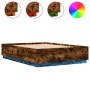 Estructura cama con luces LED madera roble ahumado 140x200 cm de , Camas y somieres - Ref: Foro24-3209615, Precio: 170,63 €, ...