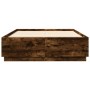 Estructura cama con luces LED madera roble ahumado 140x200 cm de , Camas y somieres - Ref: Foro24-3209615, Precio: 170,63 €, ...