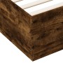 Estructura cama con luces LED madera roble ahumado 140x200 cm de , Camas y somieres - Ref: Foro24-3209615, Precio: 170,63 €, ...