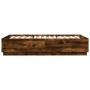 Estructura de cama madera de ingeniería roble ahumado 140x200cm de , Camas y somieres - Ref: Foro24-3209706, Precio: 154,41 €...