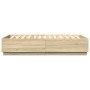 Estructura de cama madera de ingeniería roble Sonoma 140x200 cm de , Camas y somieres - Ref: Foro24-3209704, Precio: 150,17 €...
