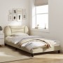 Estructura de cama con luces LED tela crema 100x200 cm de , Camas y somieres - Ref: Foro24-3213688, Precio: 165,98 €, Descuen...