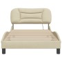 Estructura de cama con luces LED tela crema 100x200 cm de , Camas y somieres - Ref: Foro24-3213688, Precio: 165,98 €, Descuen...