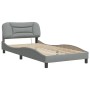 Estructura de cama con luces LED tela gris claro 100x200 cm de , Camas y somieres - Ref: Foro24-3213683, Precio: 148,04 €, De...