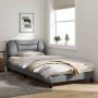 Estructura de cama con luces LED tela gris claro 100x200 cm de , Camas y somieres - Ref: Foro24-3213683, Precio: 148,04 €, De...