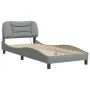 Estructura de cama con luces LED tela gris claro 90x190 cm de , Camas y somieres - Ref: Foro24-3213669, Precio: 168,18 €, Des...