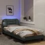 Estructura de cama con luces LED tela gris claro 90x190 cm de , Camas y somieres - Ref: Foro24-3213669, Precio: 168,18 €, Des...